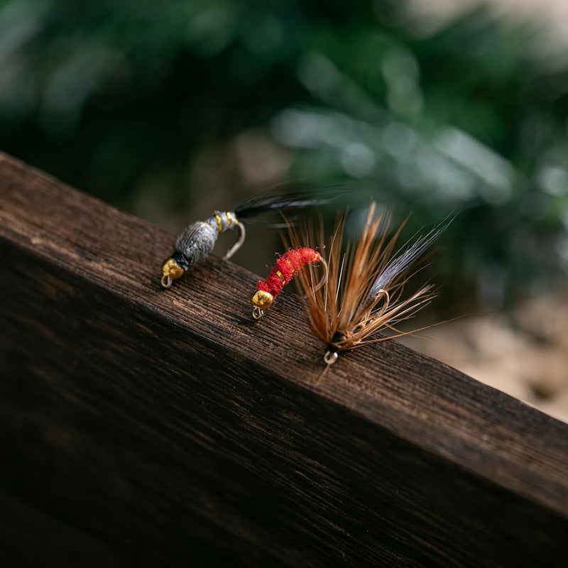 Goture Fly Fishing Flies Kit,25pcs/30pcs/100pcs Fly Fishing Lures,Dry Flies Wet Flies Streamers Nymphs Flies, Fly Fishing Assortment Kit for Bass Trout Salmon Fishing - Image 3